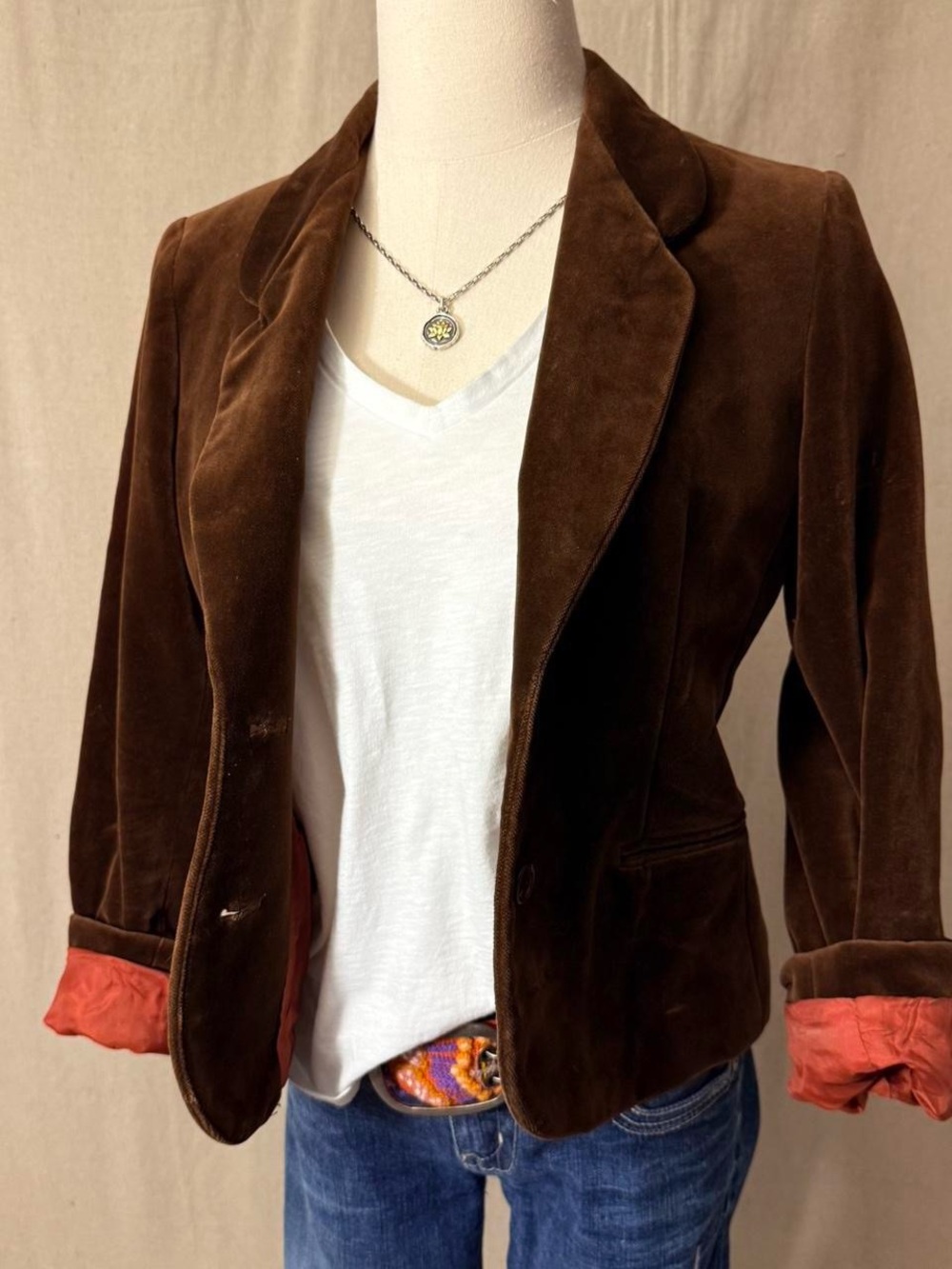 Vintage Sasson Paris New York brown velvet blazer 🤎